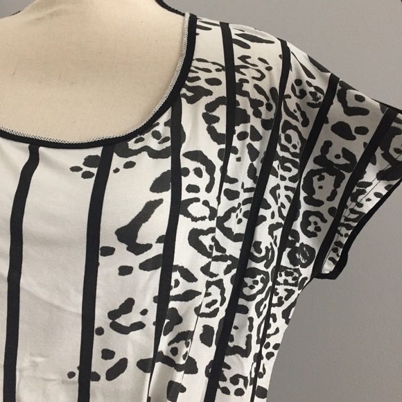 VANILLA SUGAR Striped/Animal Print Batwing Top - Picture 3 of 7